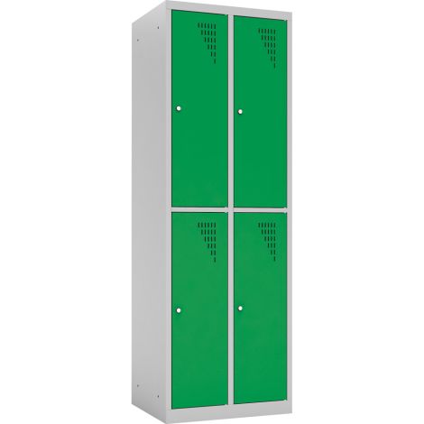 Dulap vestiar metalic scolar cu 4 compartimente, pentru elevi si profesori, culoare verde, cu incuietori, inaltime 180 cm - poza 1