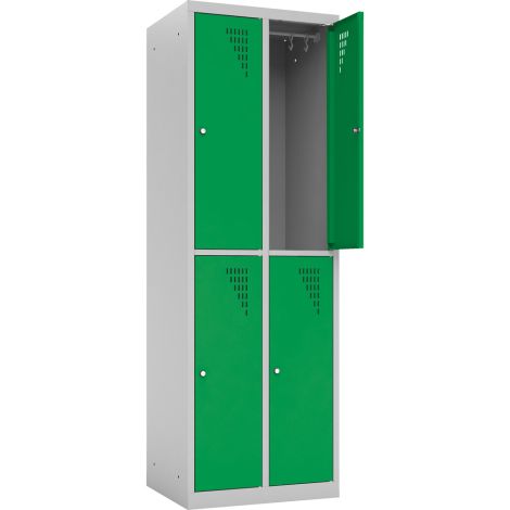 Dulap vestiar metalic scolar cu 4 compartimente, pentru elevi si profesori, culoare verde, cu incuietori, inaltime 180 cm - poza 2