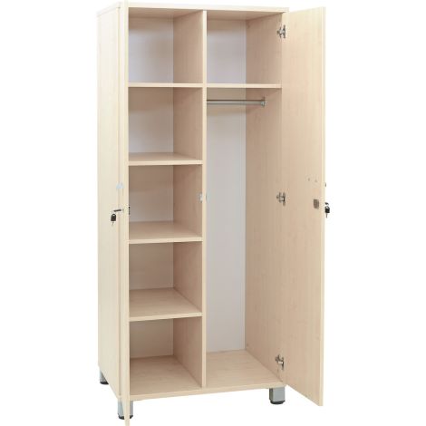 Dulap vestiar profesor K190, cu rafturi si bara pentru haine, 80 x 58 x 190 cm - poza 5