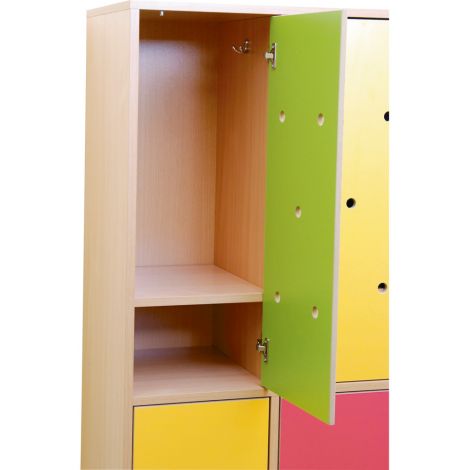 Dulap vestiar Rainbow cu 4 compartimente, culoare mesteacan, gradinita - poza 2