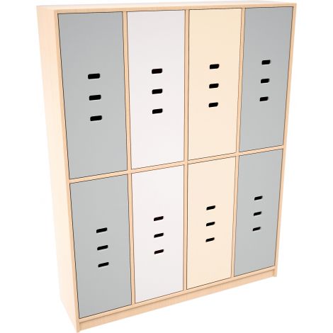 Dulap vestiar Rainbow cu 8 compartimente, culoare mesteacan, gradinita - poza 2