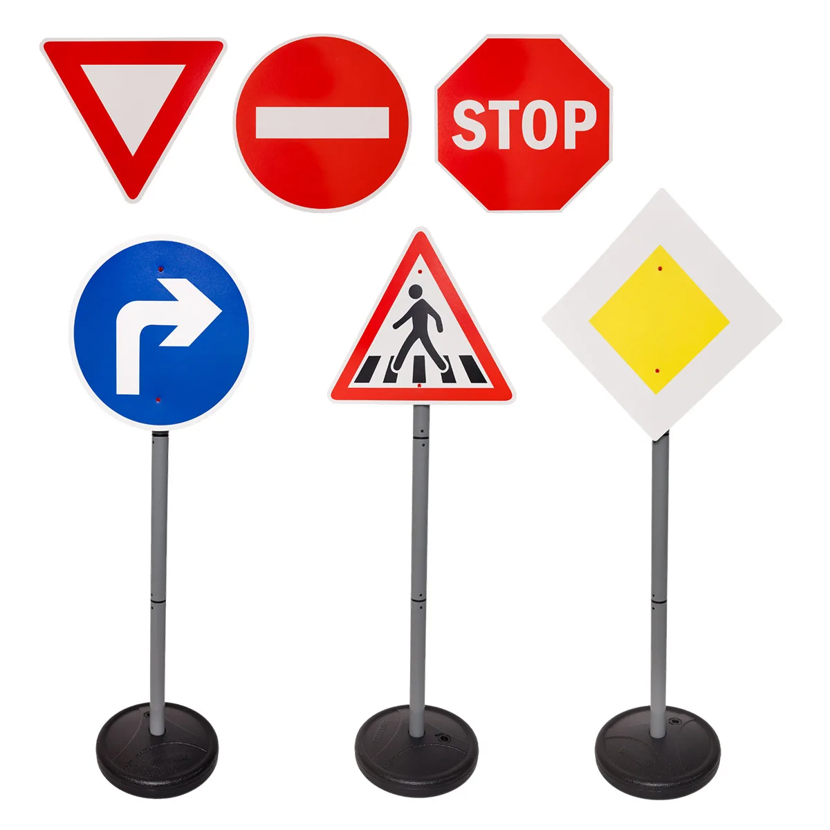 Educatie rutiera, set 6 semne de circulatie gigant