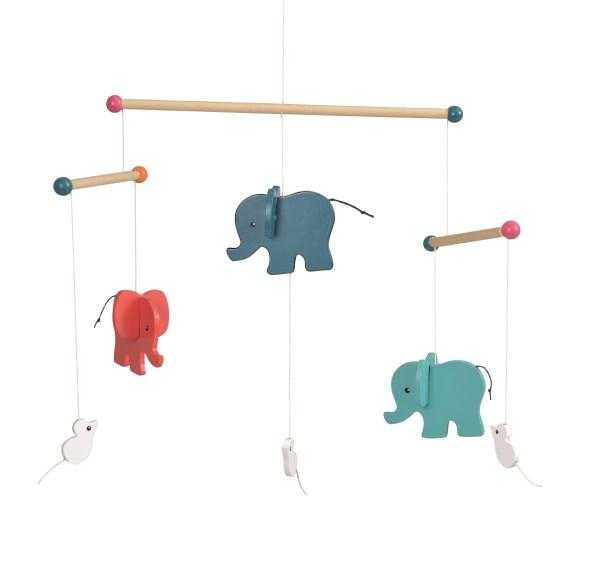 Elefanti, Decoratie mobil lemn, Egmont 40 cm