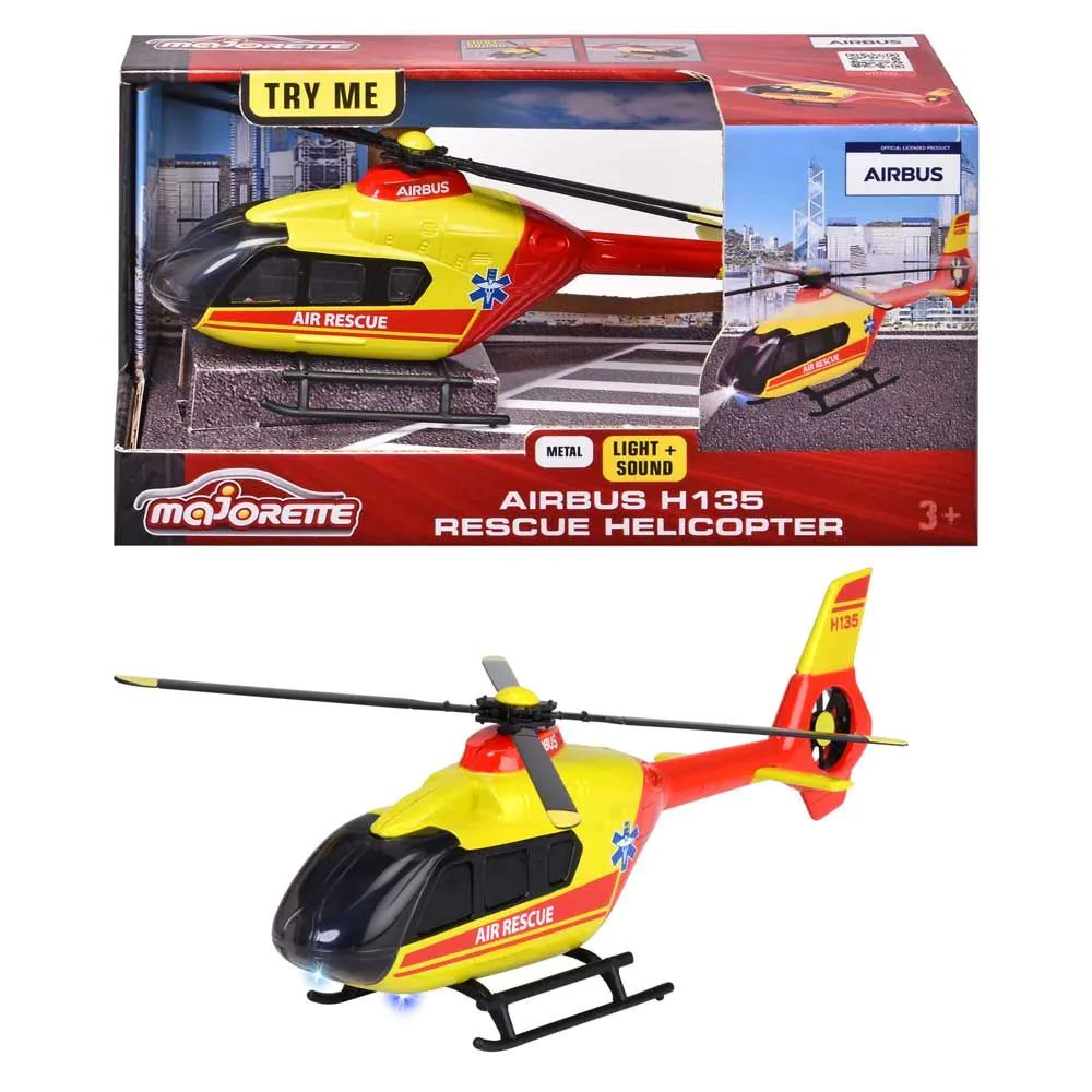 Elicopter de salvare metalic Majorette Airbus H135 cu lumini si sunete 25.5 cm - poza 3