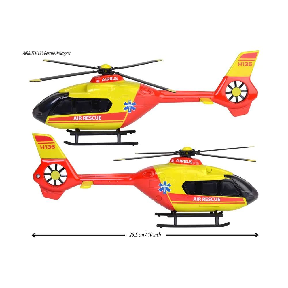 Elicopter de salvare metalic Majorette Airbus H135 cu lumini si sunete 25.5 cm - poza 5