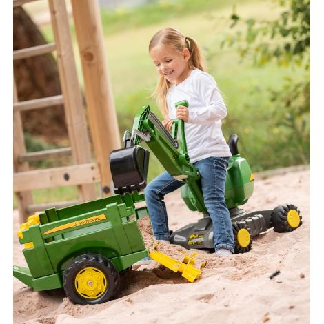 Excavator cu roti pentru copii Rolly Digger 421022 cu licenta John Deere - poza 2