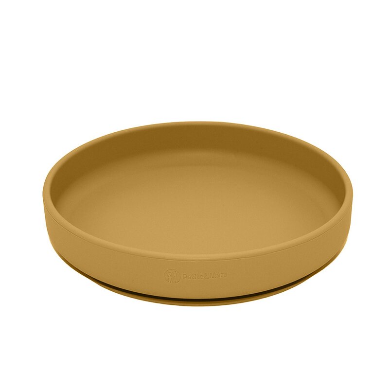 Farfurie, Petite&Mars, Take&Match, Din silicon, Cu ventuza, Fara BPA, 6 luni+, 400 ml, Ocru