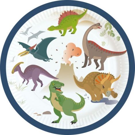 Farfurii petrecere dinozauri 18 cm - poza 2