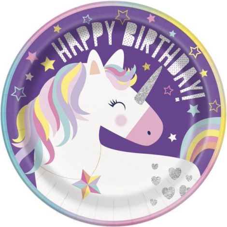 Farfurii petrecere unicorn 23 cm - poza 2