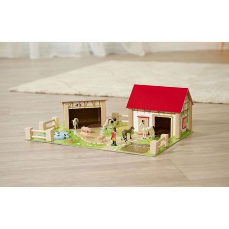 Ferma din lemn Eichhorn 51x36x17 cm cu 20 accesorii - poza 3