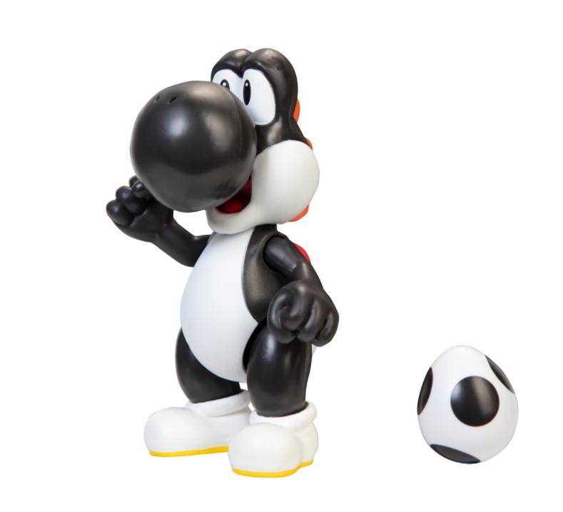 Figurina articulata Super Mario Black Yoshi 10 cm cu ou - poza 4