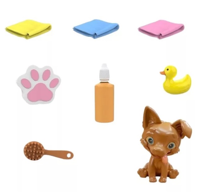 Figurina catelus noroit cu cada Washy Friends Puppy - poza 1