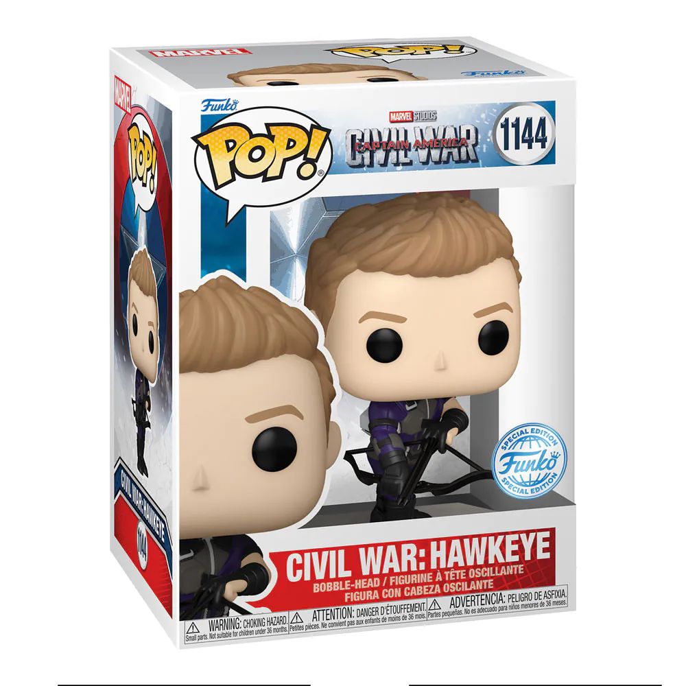 Figurina de colectie Funko Pop Captain America Civil War Hawkeye Special Edition 1144 Bobble Head - poza 1