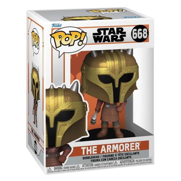 Figurina de colectie Funko Pop Disney Star Wars The Mandaorian The Armorer 668 Bobble Head - poza 1