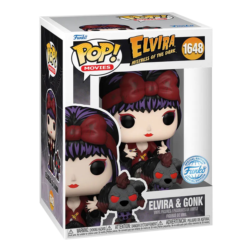 Figurina de colectie Funko Pop Movies Elvira Mistress of Dark Elvira si Gonk Moonlight Special Edition - poza 1