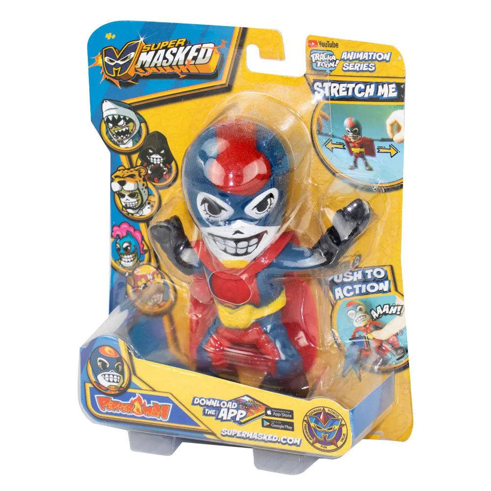 Figurina elastica cu sunete Super Masked Hero Pepper Man 13 cm - poza 2