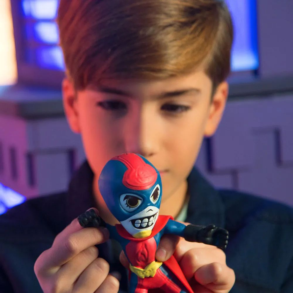Figurina elastica cu sunete Super Masked Hero Pepper Man 13 cm - poza 3