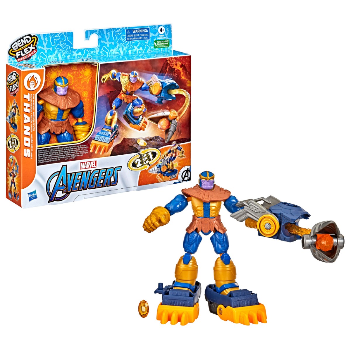 Figurina Hasbro Avengers Bend and Flex Missions cu masina de lupta - poza 3