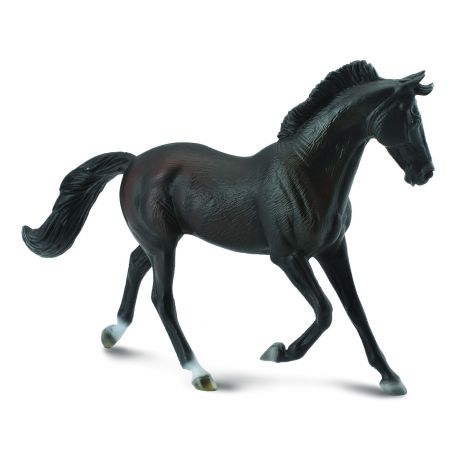 Figurina Iapa Thoroughbred Neagra pictata manual XL Collecta - poza 2