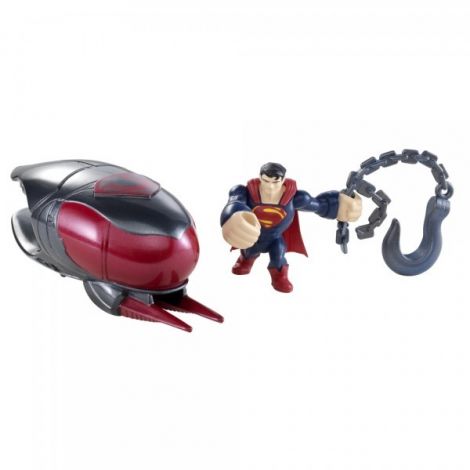Figurina lansatoare Man of Steel si vehicul Cruiser Smash