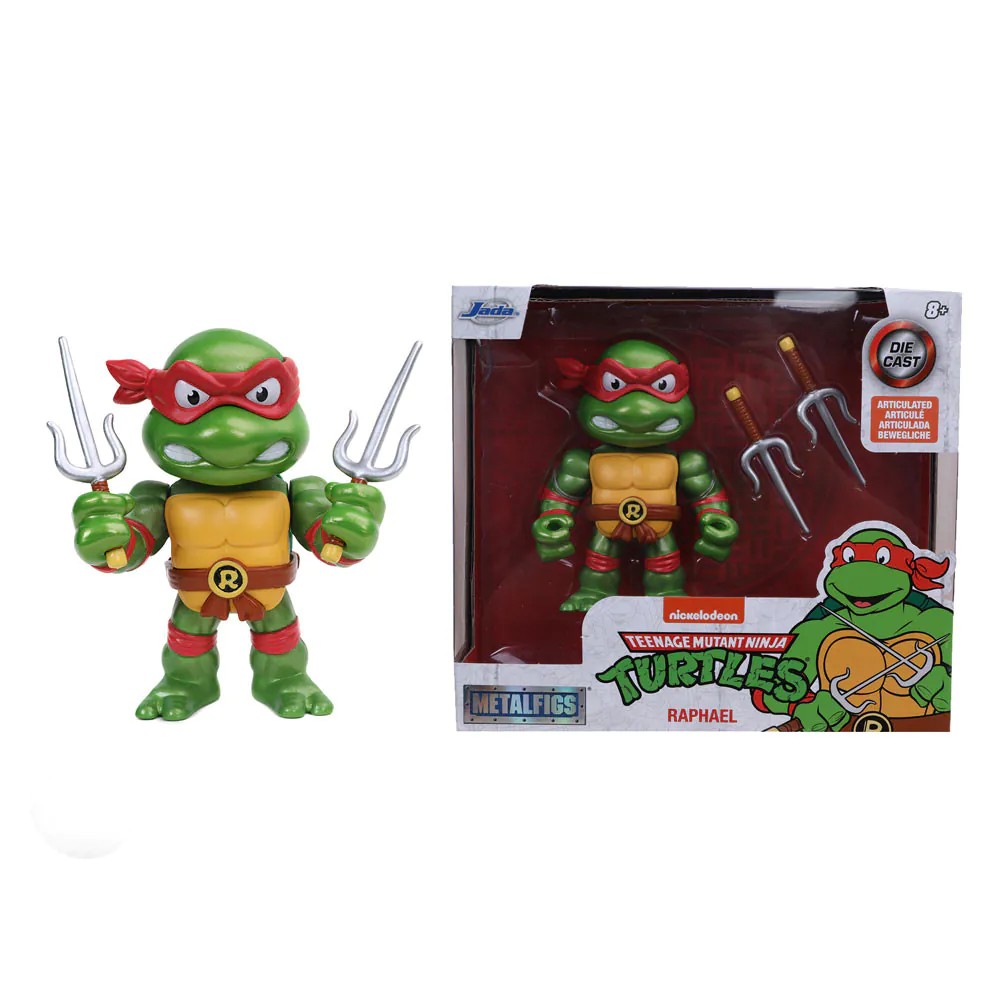 Figurina metalica cu accesorii Jada Testoasele Ninja 10 cm Raphael - poza 2