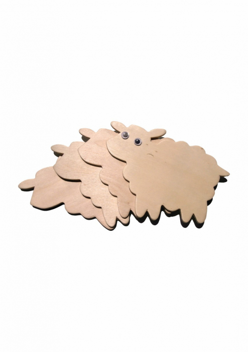 Figurina oita din lemn pentru activitati crafts, 4 bucati set