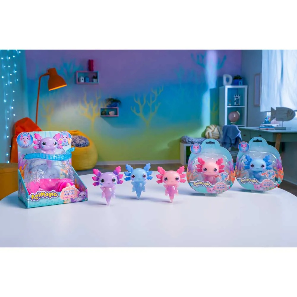 Figurina salamandra Axolotl cu acvariu Animagic Aquarium Bubble Reef - poza 5