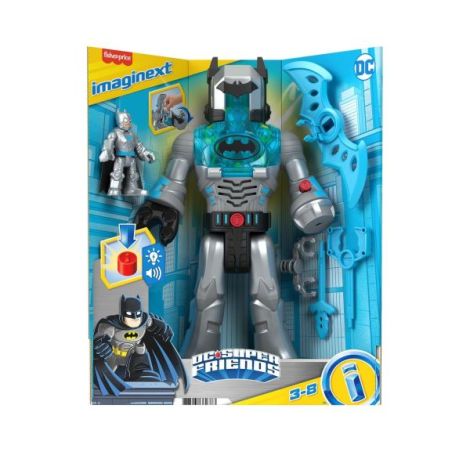 Fisher Price Imaginext Dc Super Friends Robot Batman In Costum Gri 30cm - poza 2