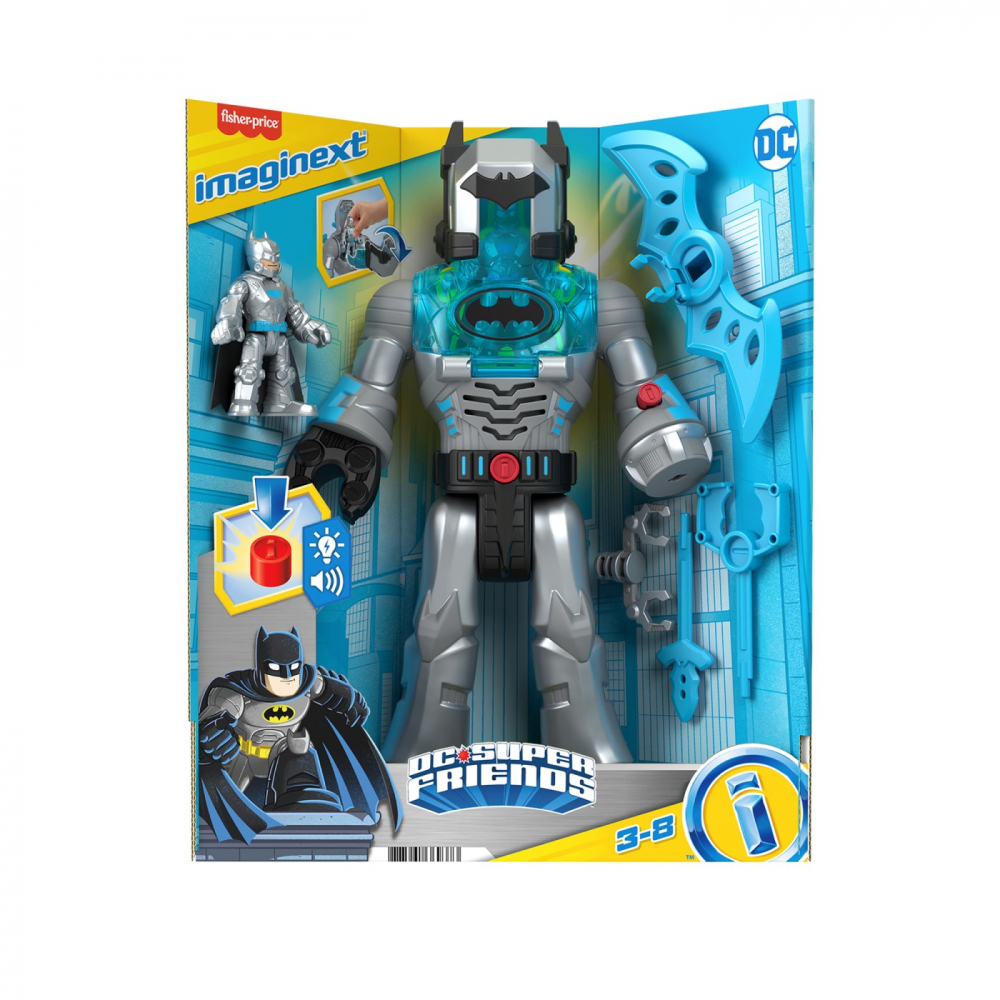 Fisher Price Imaginext Dc Super Friends Robot Batman In Costum Gri 30Cm