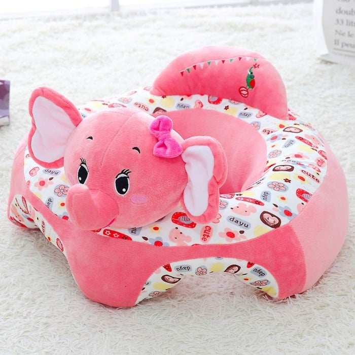 Fotoliu Baby Smile Animalute Invat Sa Stau In Fundulet 45 cm, Elefantelul roz