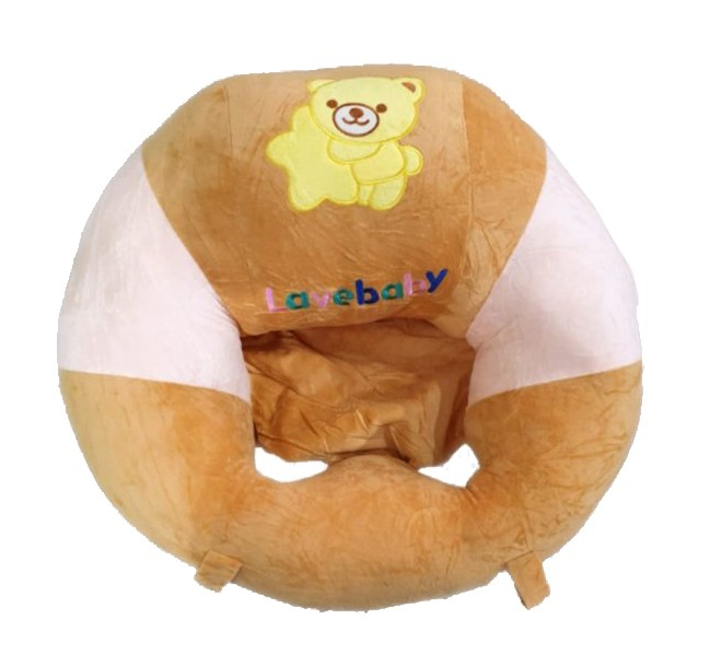 Fotoliu Bebe LovelyBaby Invat Sa Stau In Fundulet XXL 60 cm - Ursulet cafeniu roz