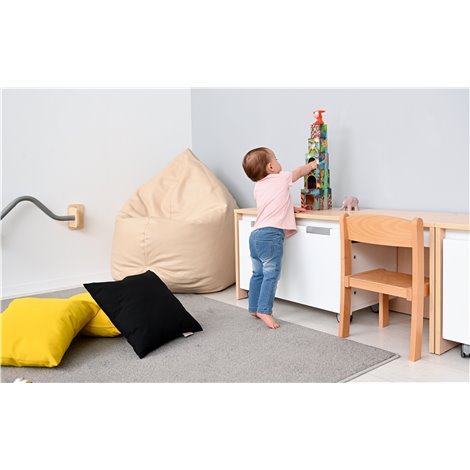 Fotoliu puf cu granule, 60 x 80 cm, bej, ideal gradinite, cabinete terapie, sali asteptare - poza 3