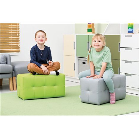 Fotoliu puf tapitat din spuma UPS gri, 30x30x32 cm, gradinita - poza 2