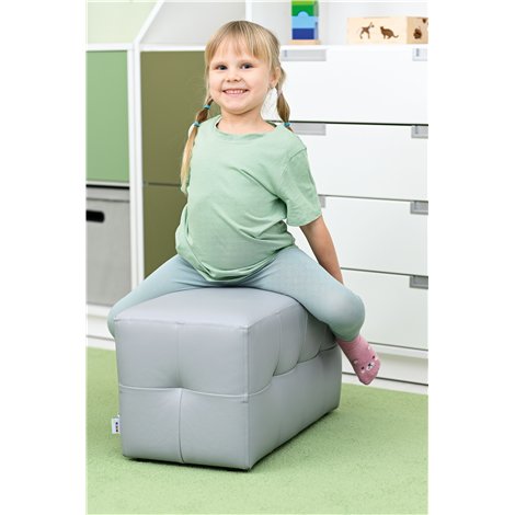 Fotoliu puf tapitat din spuma UPS gri, 30x30x32 cm, gradinita - poza 3
