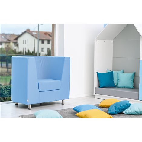 Fotoliu sala de asteptare, Verba bleu, 99.5 x 68 89 cm, sezut 45 cm H, rezistent la foc - poza 4