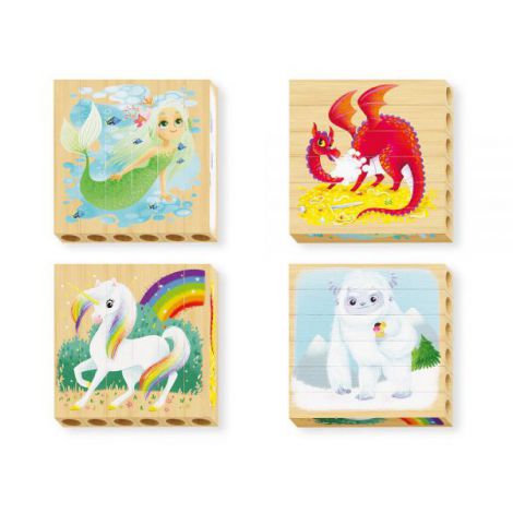 Four Puzzle Animale Fantastice Bio, 2 ani+, Quercetti Q80710 - poza 2