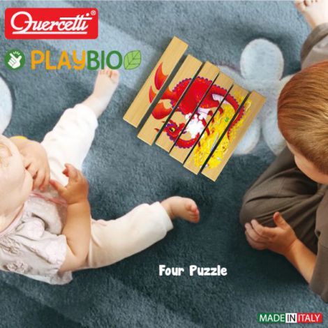Four Puzzle Animale Fantastice Bio, 2 ani+, Quercetti Q80710 - poza 5