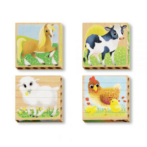 Four Puzzle Animale Ferma Bio, 2 ani+, Quercetti Q80712 - poza 2