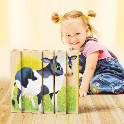 Four Puzzle Animale Ferma Bio, 2 ani+, Quercetti Q80712 - poza 4