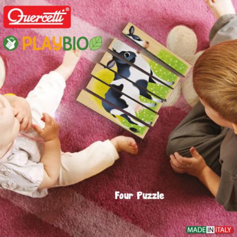 Four Puzzle Animale Ferma Bio, 2 ani+, Quercetti Q80712 - poza 5