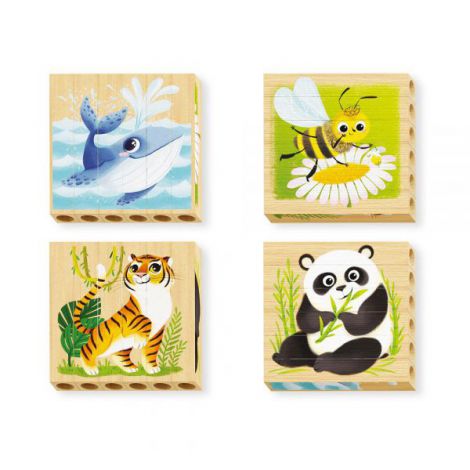 Four Puzzle Animale Salbatice Bio, 2 ani+, Quercetti Q80711 - poza 5