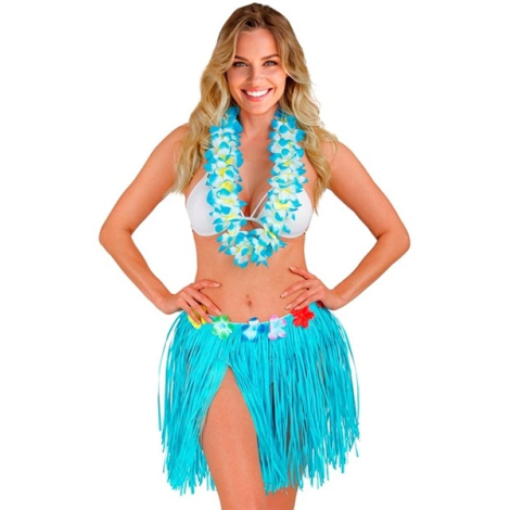 Fusta hawaii scurta albastra - poza 2