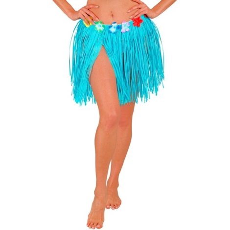 Fusta hawaii scurta albastra - poza 3