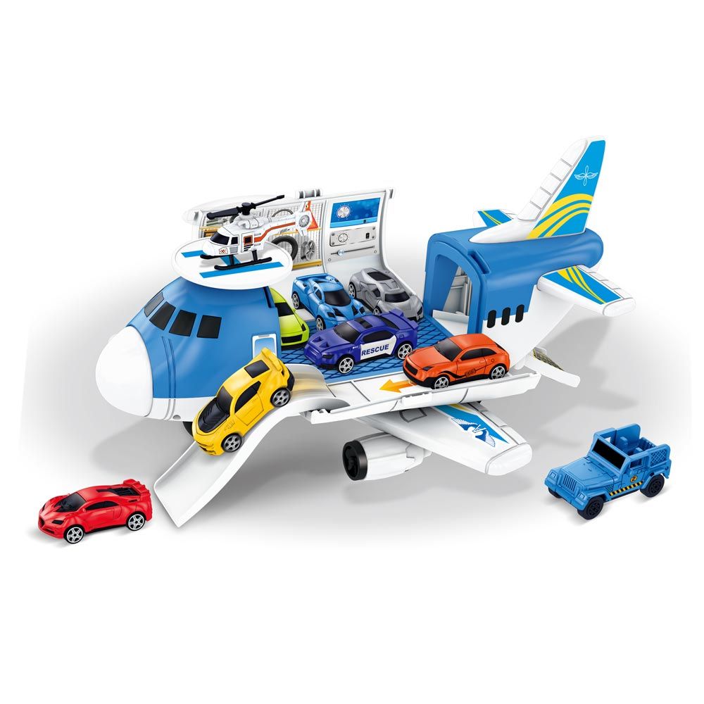 Garaj cu 4 masinute si elicopter Jumbo Jet Airplane - poza 1