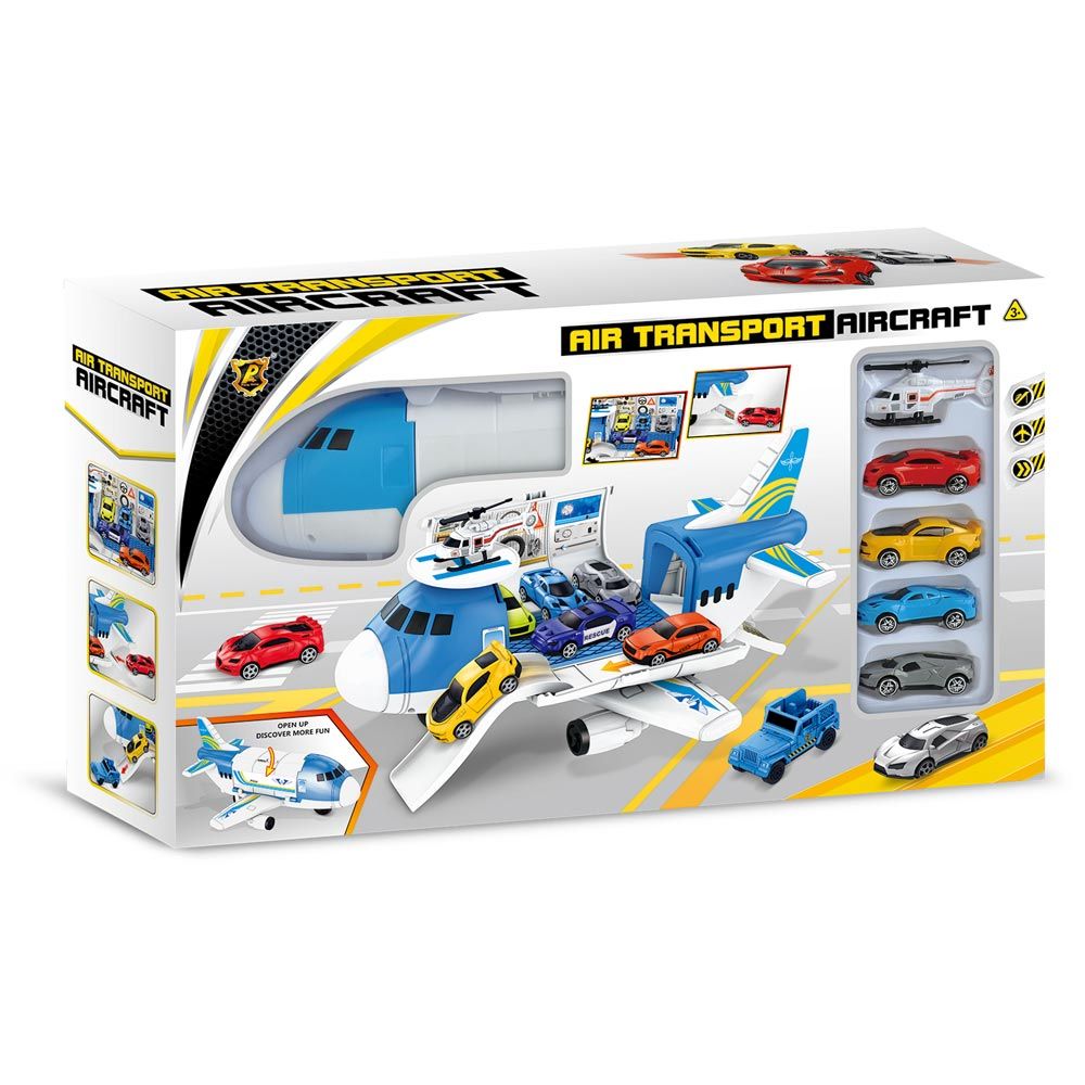 Garaj cu 4 masinute si elicopter Jumbo Jet Airplane - poza 2