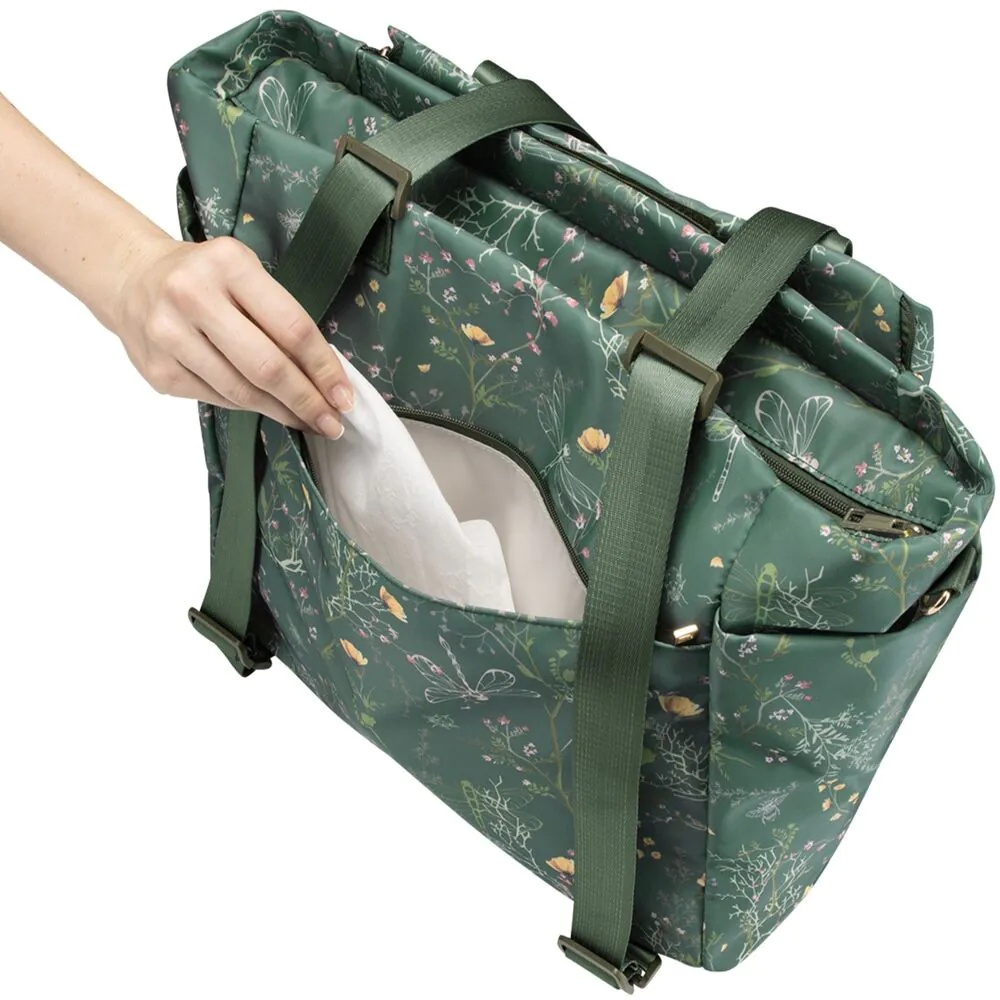 Geanta accesorii pentru carucior Kikka Boo Florence 2025 Secret Garden Verde - poza 3