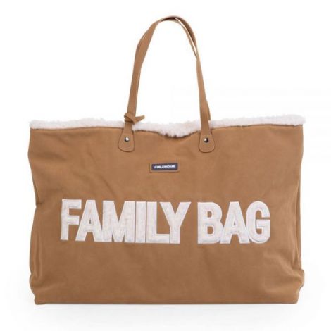 Geanta Childhome Family Bag, aspect piele intoarsa Bej - poza 1
