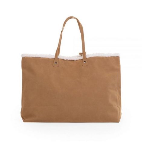 Geanta Childhome Family Bag, aspect piele intoarsa Bej - poza 2