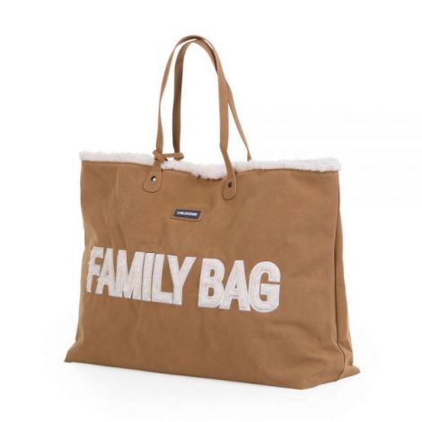 Geanta Childhome Family Bag, aspect piele intoarsa Bej - poza 3