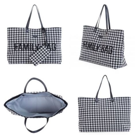 Geanta Childhome Family Bag Pied de Poule Negru - poza 2